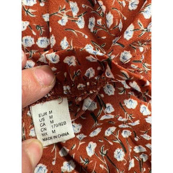 Brown sheer ,Prairie‎ dress w/ white flowers, Bishop Sleeve, Fall ,Thanksgiving - Picture 9 of 9